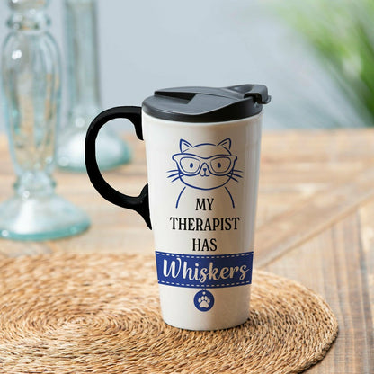 My Therapist Has Whiskers Ceramic Perfect Cup, 17oz, Gift Box | Plow & Hearth