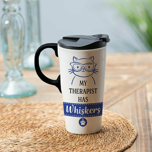 My Therapist Has Whiskers Ceramic Perfect Cup, 17oz, Gift Box | Plow & Hearth