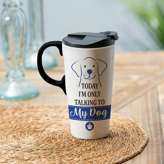 Today I'm Only Talk to My Dog Ceramic Perfect Cup, 17oz, Gift Box | Plow & Hearth