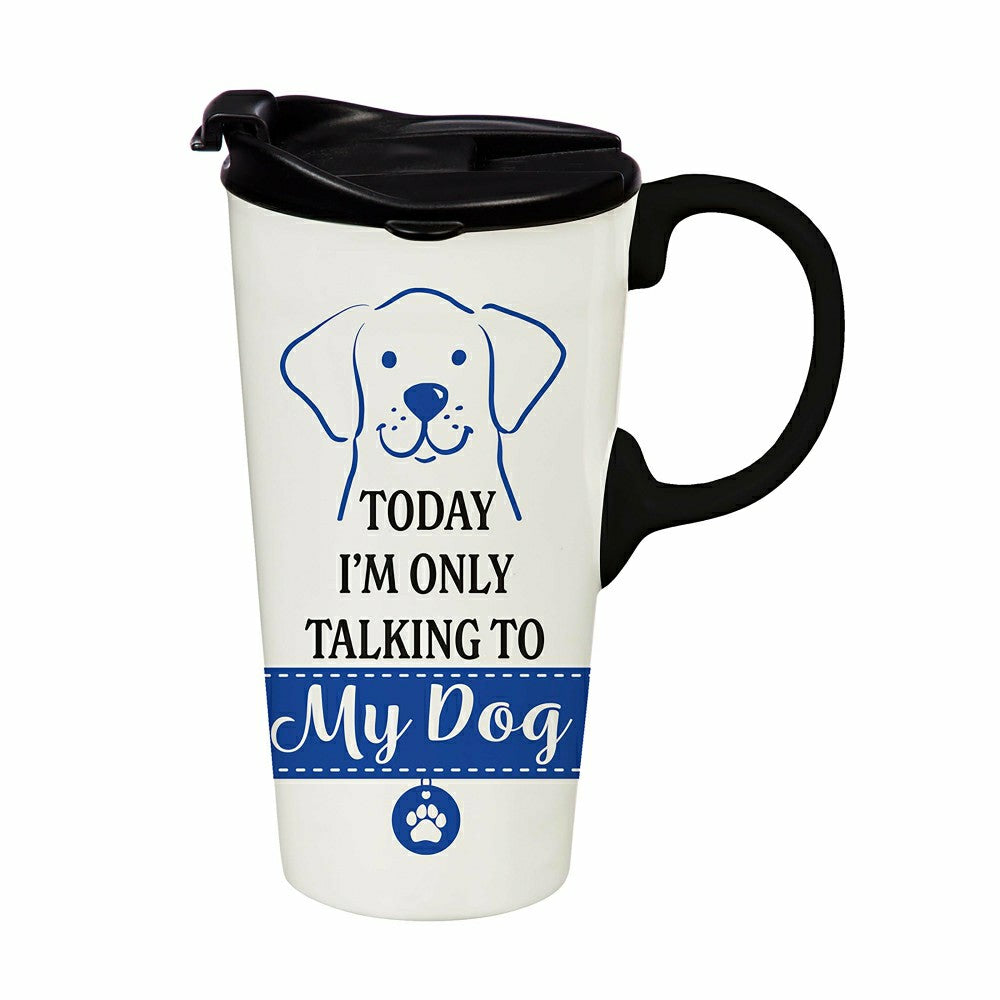 Today I'm Only Talk to My Dog Ceramic Perfect Cup, 17oz, Gift Box | Plow & Hearth