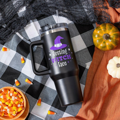 Haunted House Resting Witch Face Canyon Cup, Double Wall Stainless Ste | Plow & Hearth