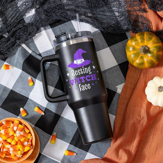 Haunted House Resting Witch Face Canyon Cup, Double Wall Stainless Ste | Plow & Hearth