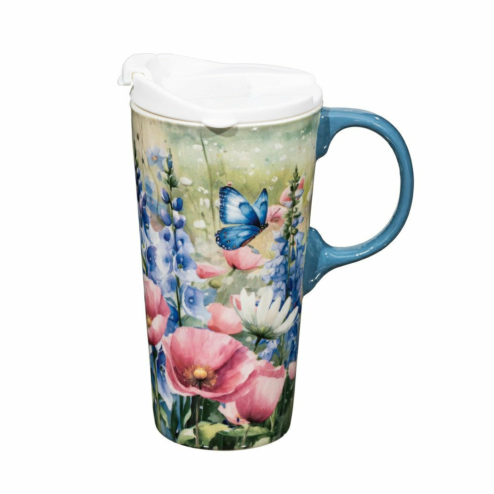 Wildflowers Ceramic Perfect Cup, 17oz, Gift Box | Plow & Hearth