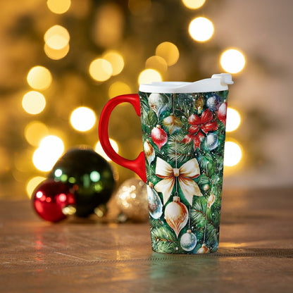 Twas The Night Travel Cup Ceramic Perfect Cup, Tree with Ornaments, 17 | Plow & Hearth
