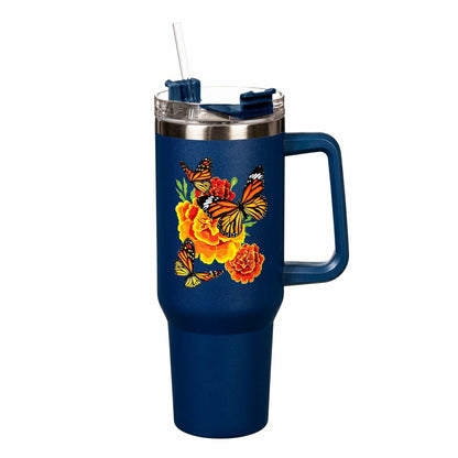 Harvest Blossom Mariposa Melody Monarch Canyon Cup, Double Wall Stainl | Plow & Hearth