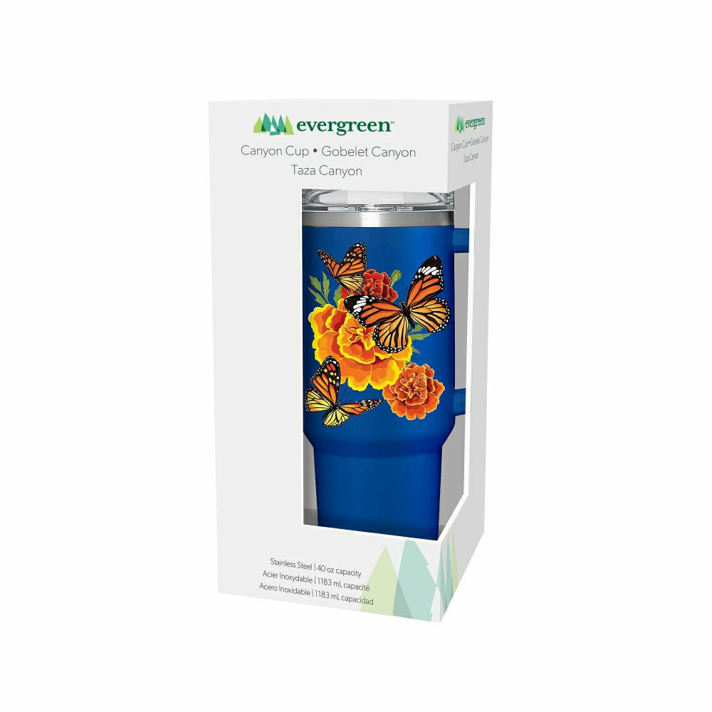 Harvest Blossom Mariposa Melody Monarch Canyon Cup, Double Wall Stainl | Plow & Hearth