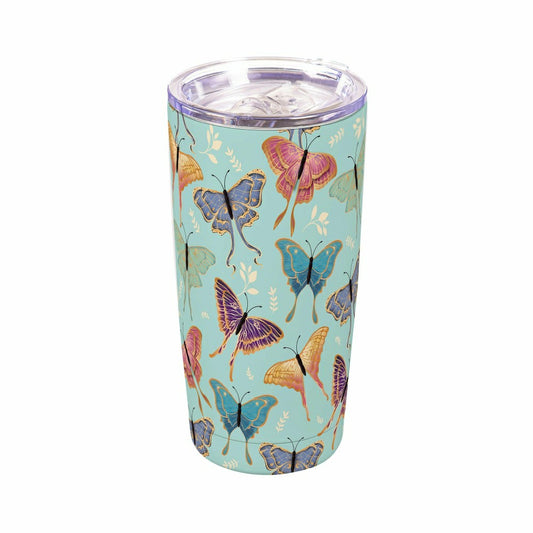 Harvest Blossom Luna Moths Double Wall Stainless Steel Tumbler, 20oz,  | Plow & Hearth