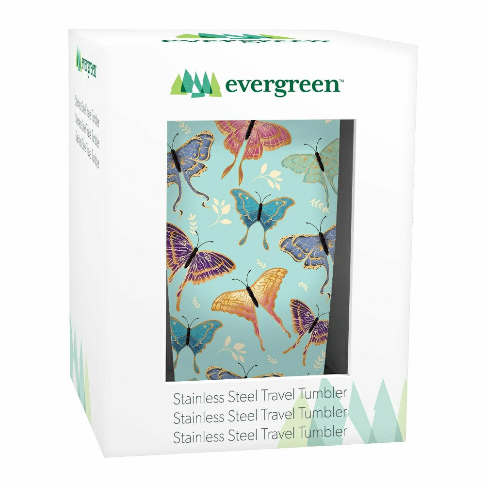 Harvest Blossom Luna Moths Double Wall Stainless Steel Tumbler, 20oz,  | Plow & Hearth