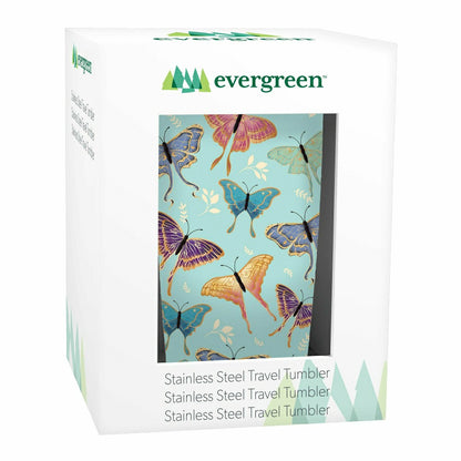 Harvest Blossom Luna Moths Double Wall Stainless Steel Tumbler, 20oz,  | Plow & Hearth