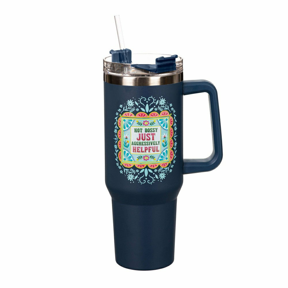 Not Bossy Canyon Cup, Double Wall Stainless Steel w/ Straw, 40oz, Gift | Plow & Hearth