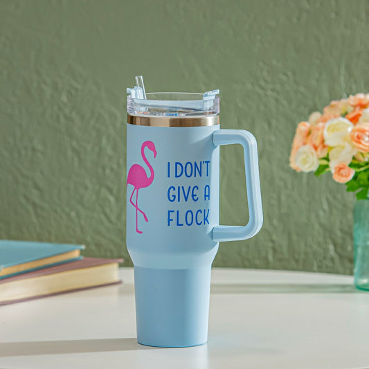 I Don't Give A Flock Flamingo Canyon Cup, Double Wall Stainless Steel  | Plow & Hearth