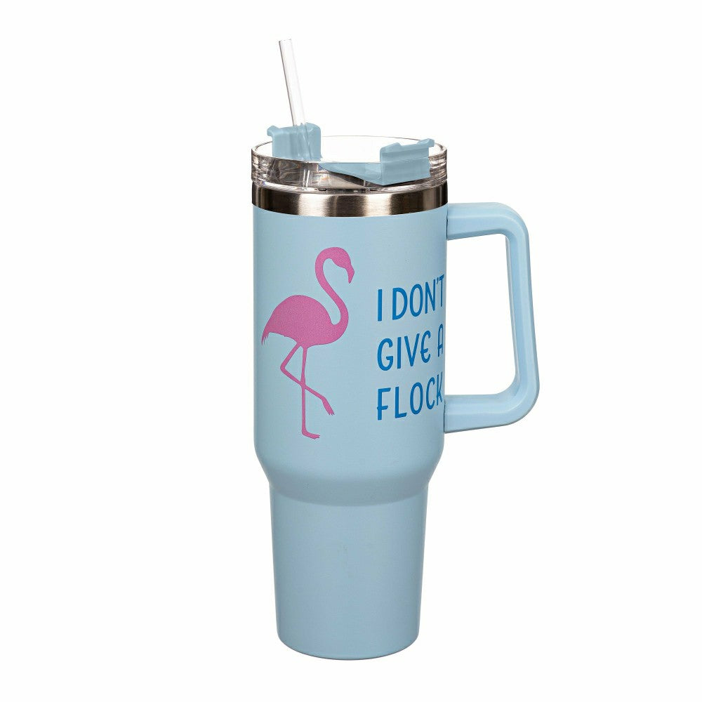 I Don't Give A Flock Flamingo Canyon Cup, Double Wall Stainless Steel  | Plow & Hearth