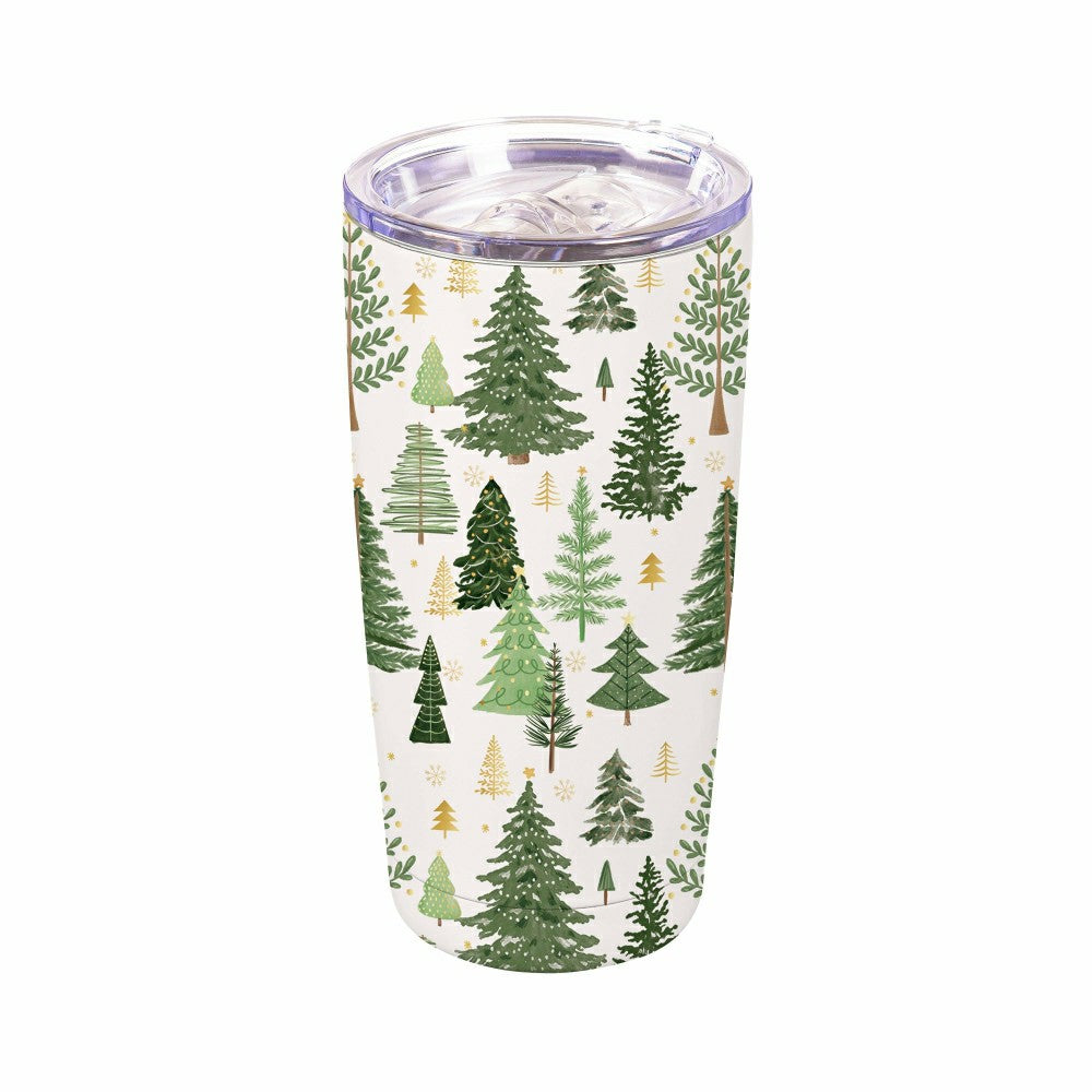 Shades of Emerald Tumbler Stainless-Steel, Forest Trees, 20oz, Gift Bo | Plow & Hearth