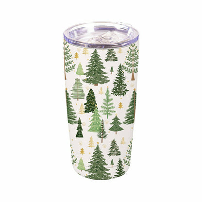 Shades of Emerald Tumbler Stainless-Steel, Forest Trees, 20oz, Gift Bo | Plow & Hearth
