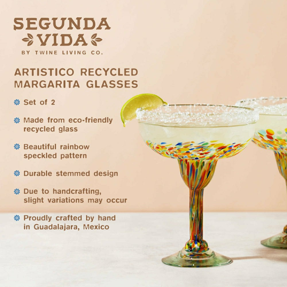 Segunda Vida Artistico Margarita Glasses | Plow & Hearth
