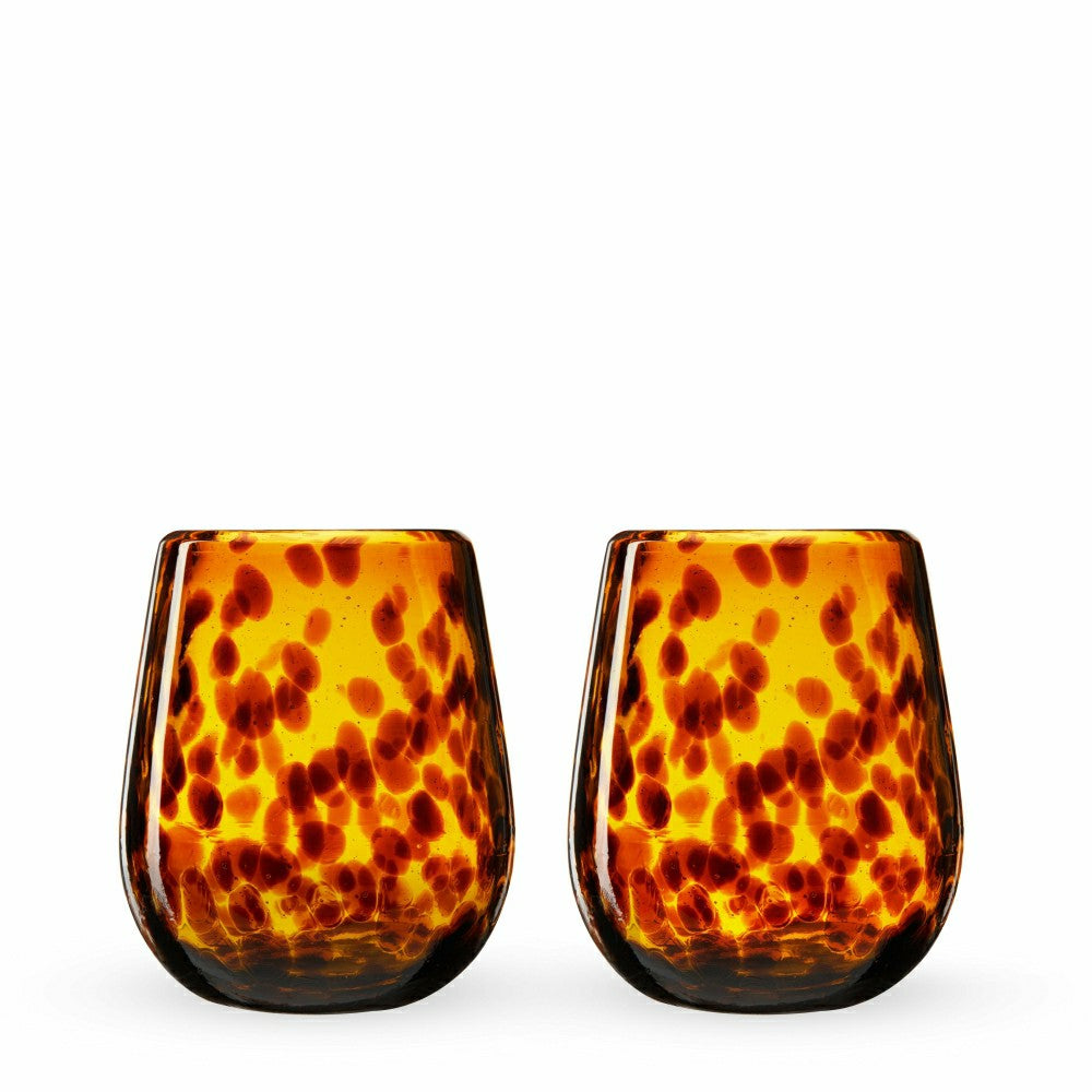 Segunda Vida Tortuga Stemless Wine Glasses | Plow & Hearth