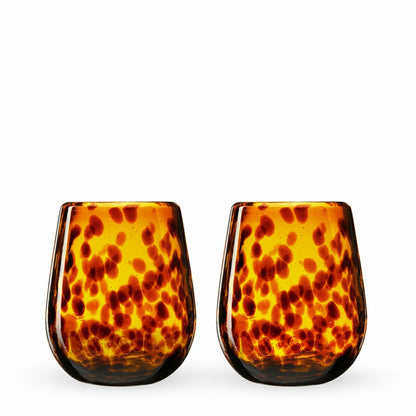Segunda Vida Tortuga Stemless Wine Glasses | Plow & Hearth