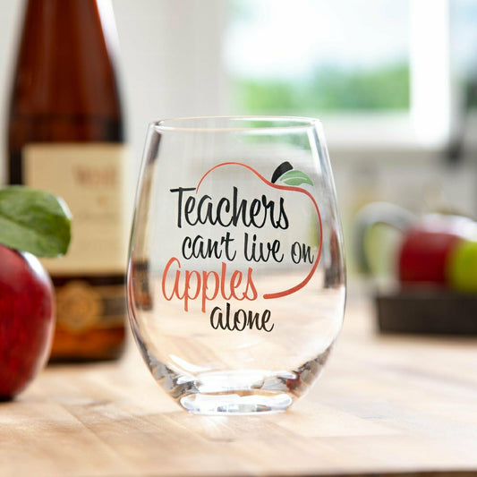 Teachers Stemless Glass, 17oz, Gift Box | Plow & Hearth
