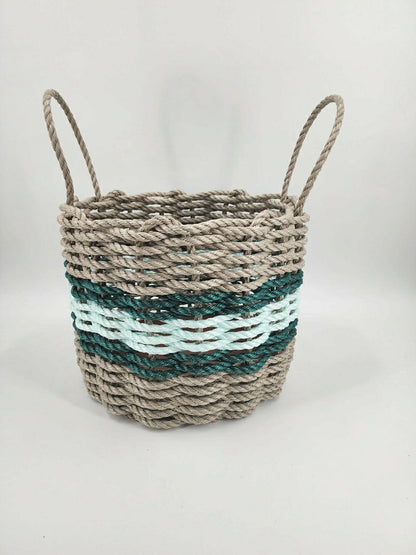 Authentic Maine Lobster Rope Storage Basket Tan and Seafoam, Accent co | Plow & Hearth