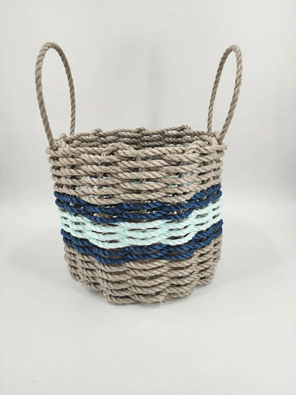 Authentic Maine Lobster Rope Storage Basket Tan and Seafoam, Accent co | Plow & Hearth