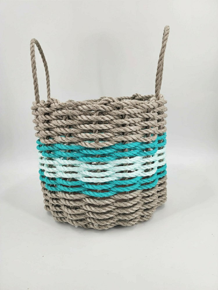 Authentic Maine Lobster Rope Storage Basket Tan and Seafoam, Accent co | Plow & Hearth