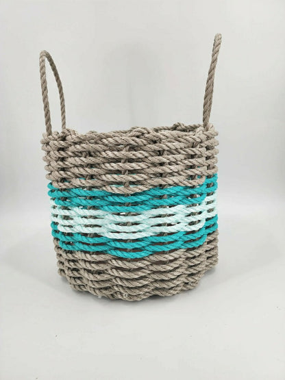 Authentic Maine Lobster Rope Storage Basket Tan and Seafoam, Accent co | Plow & Hearth