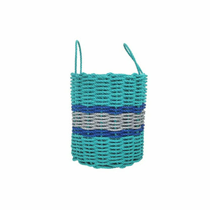 Authentic Maine Lobster Rope Storage Basket Teal and Light Gray with B | Plow & Hearth