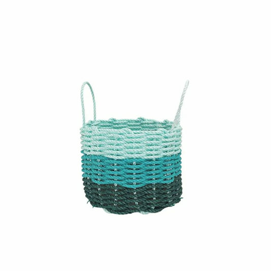Lobster Rope Storage Basket Hunter Green, Teal, Seafoam | Plow & Hearth