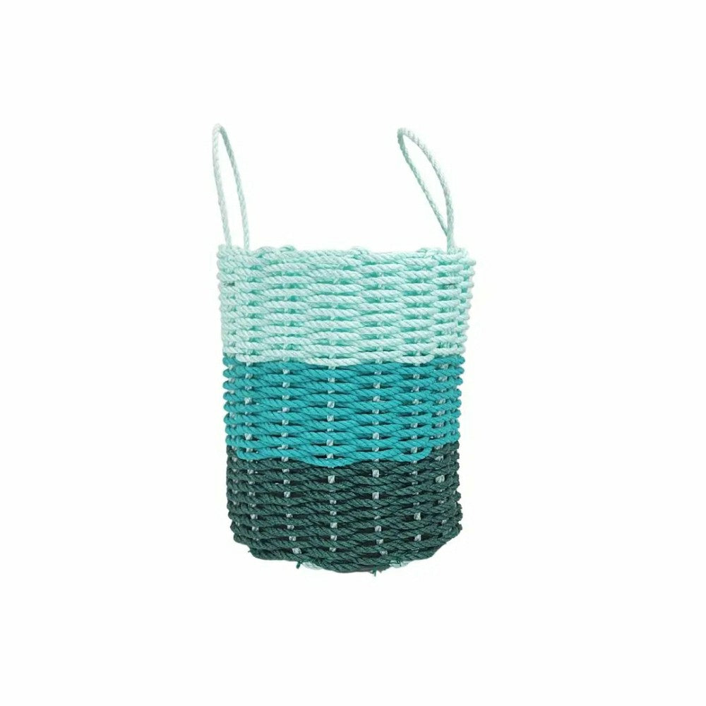 Lobster Rope Storage Basket Hunter Green, Teal, Seafoam | Plow & Hearth