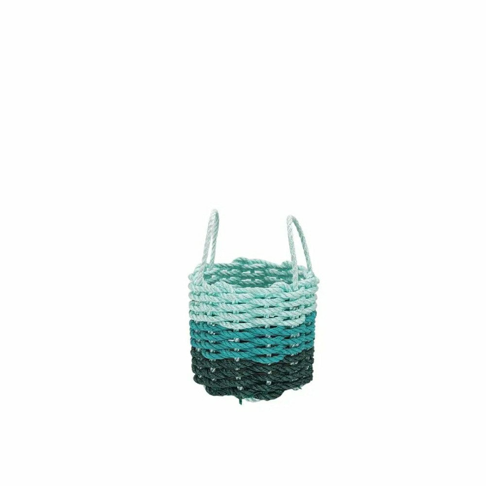 Lobster Rope Storage Basket Hunter Green, Teal, Seafoam | Plow & Hearth