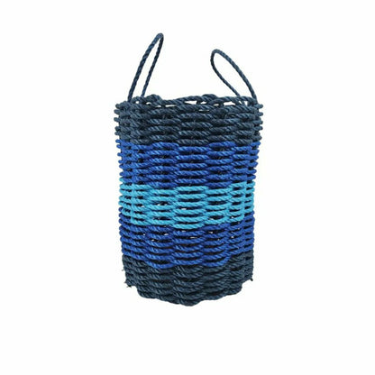 Five Stripe Rope Storage Basket Navy Blue, Blue, Light Blue | Plow & Hearth