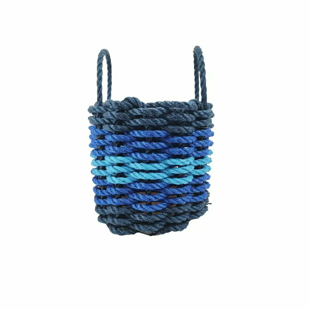 Five Stripe Rope Storage Basket Navy Blue, Blue, Light Blue | Plow & Hearth
