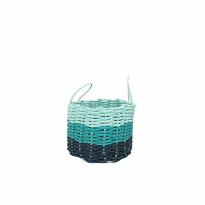 Lobster Rope Storage Basket Navy Blue, Teal, Seafoam | Plow & Hearth