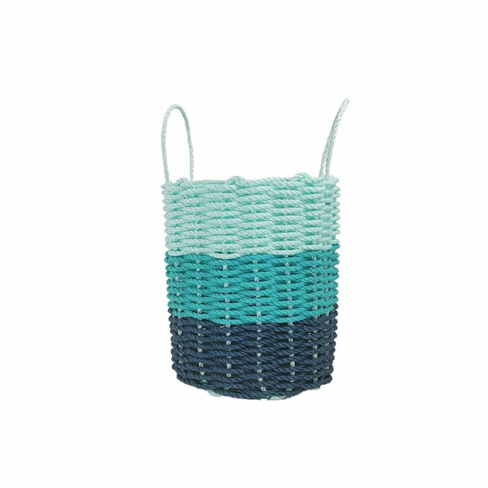 Lobster Rope Storage Basket Navy Blue, Teal, Seafoam | Plow & Hearth