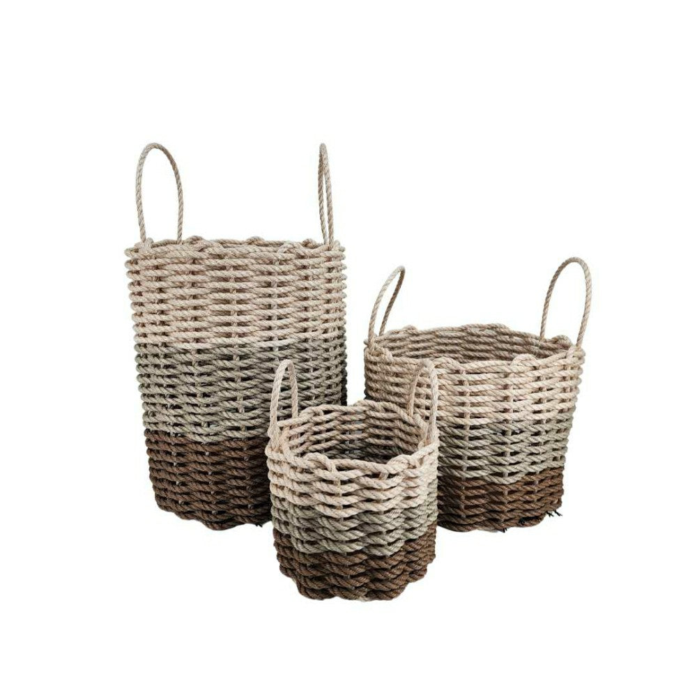 Brown, Tan, Light Tan Ombre Rope Basket | Plow & Hearth