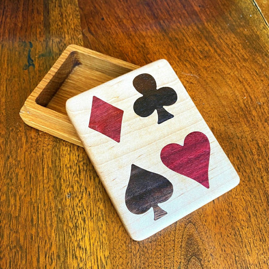 Handcrafted Wooden Playing Card Box | Plow & Hearth