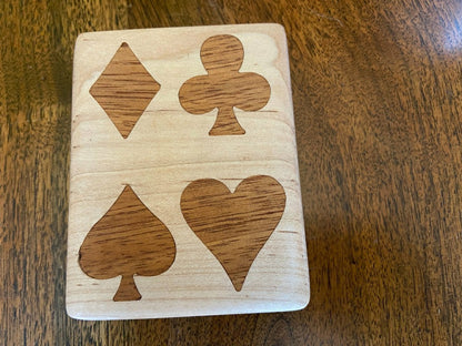 Handcrafted Wooden Playing Card Box | Plow & Hearth
