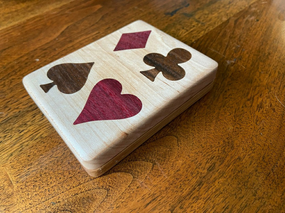 Handcrafted Wooden Playing Card Box | Plow & Hearth
