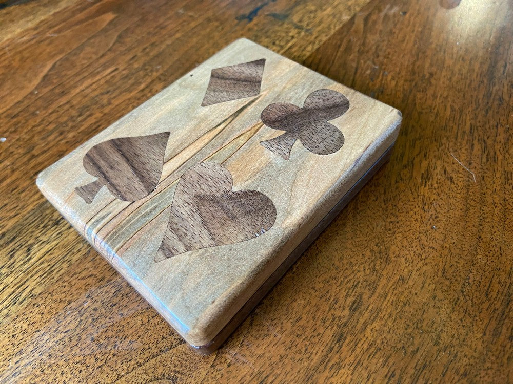 Handcrafted Wooden Playing Card Box | Plow & Hearth