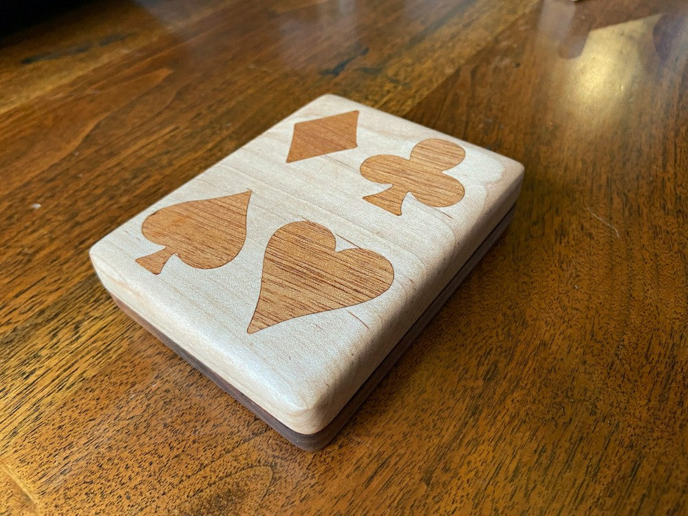 Handcrafted Wooden Playing Card Box | Plow & Hearth