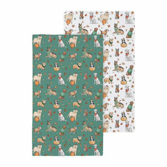 Harvest Blossom Dog Quick Dry Kitchen Towel, Pet, 30"L x 18"W | Plow & Hearth