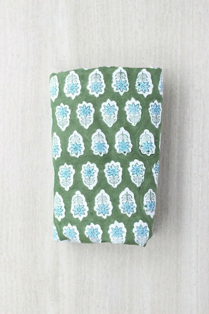 Tablecloth - Poinsettia, Sage & Uniform Blue | Plow & Hearth