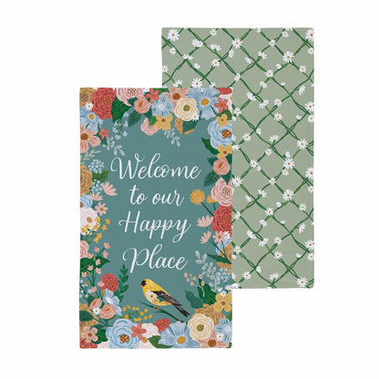 Cottage Garden Kitchen Towel Quick Dry Waffle Weave Double-Sided, Home | Plow & Hearth