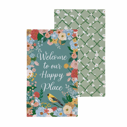 Cottage Garden Kitchen Towel Quick Dry Waffle Weave Double-Sided, Home | Plow & Hearth