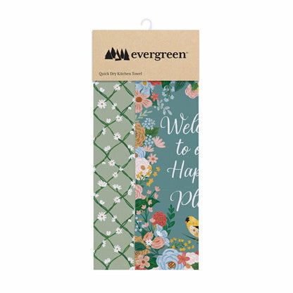 Cottage Garden Kitchen Towel Quick Dry Waffle Weave Double-Sided, Home | Plow & Hearth