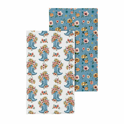 Petal & Plow Kitchen Gift Set Quick Waffle Weave Double-Sided, Cowboy Boots, Set of 3 | Plow & Hearth