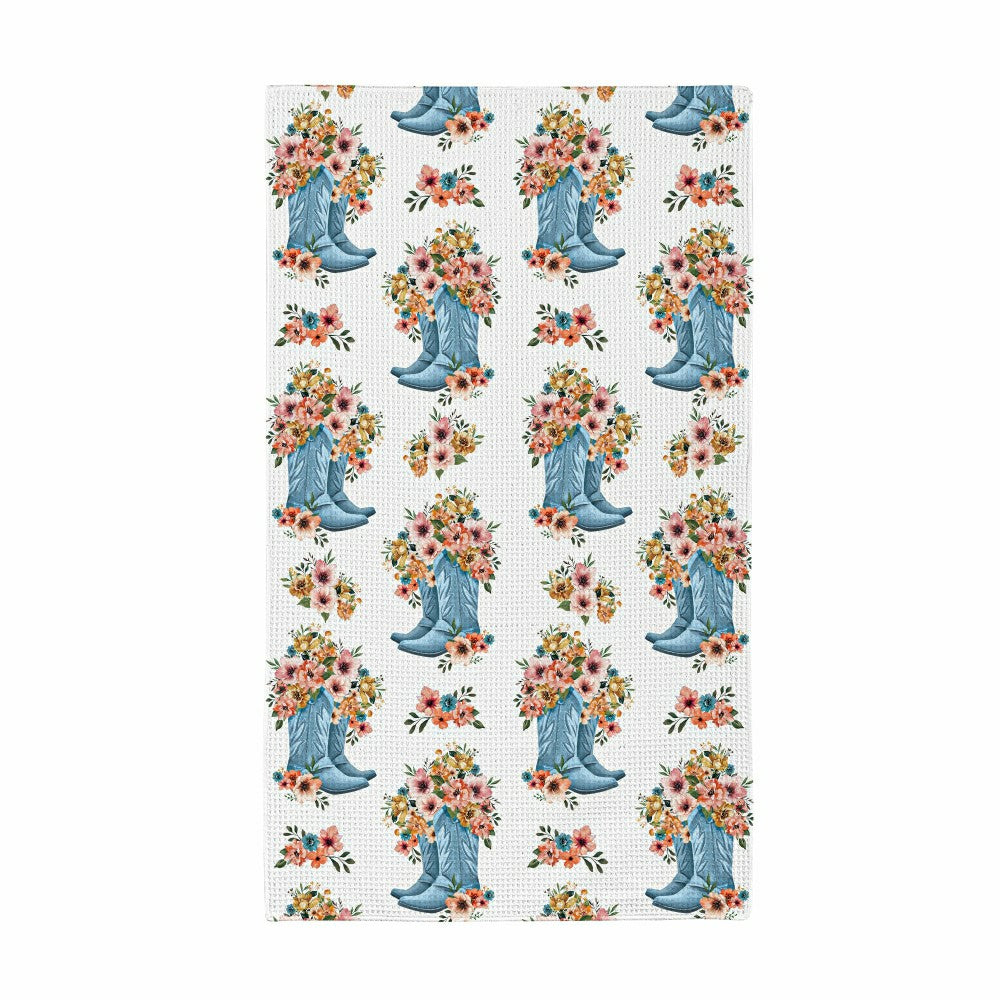 Petal & Plow Kitchen Gift Set Quick Waffle Weave Double-Sided, Cowboy Boots, Set of 3 | Plow & Hearth