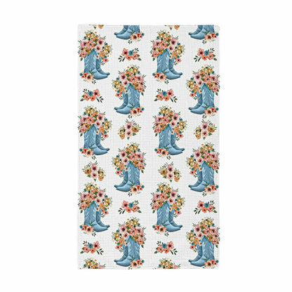 Petal & Plow Kitchen Gift Set Quick Waffle Weave Double-Sided, Cowboy Boots, Set of 3 | Plow & Hearth