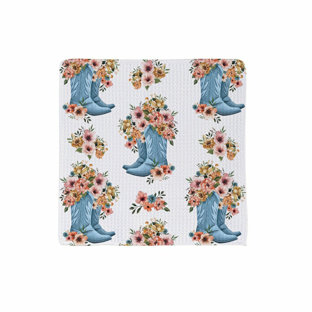 Petal & Plow Kitchen Gift Set Quick Waffle Weave Double-Sided, Cowboy Boots, Set of 3 | Plow & Hearth