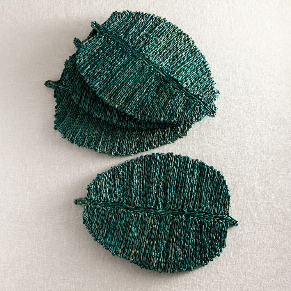 Leaf Placemats Set of 4 Green | Plow & Hearth